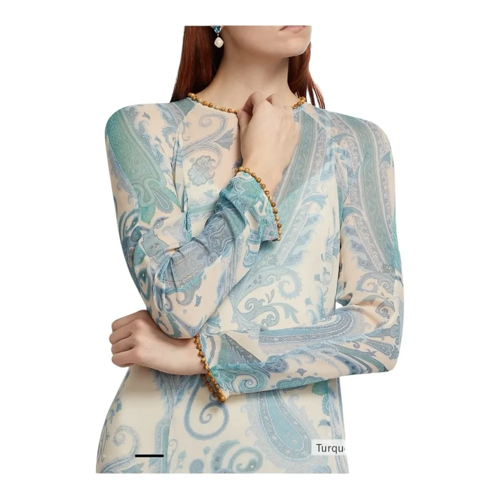 Zimmermann Illuminate Turquoise Paisley Long Sleeve Maxi Dress Size 8 (2) - Picture 4 of 16